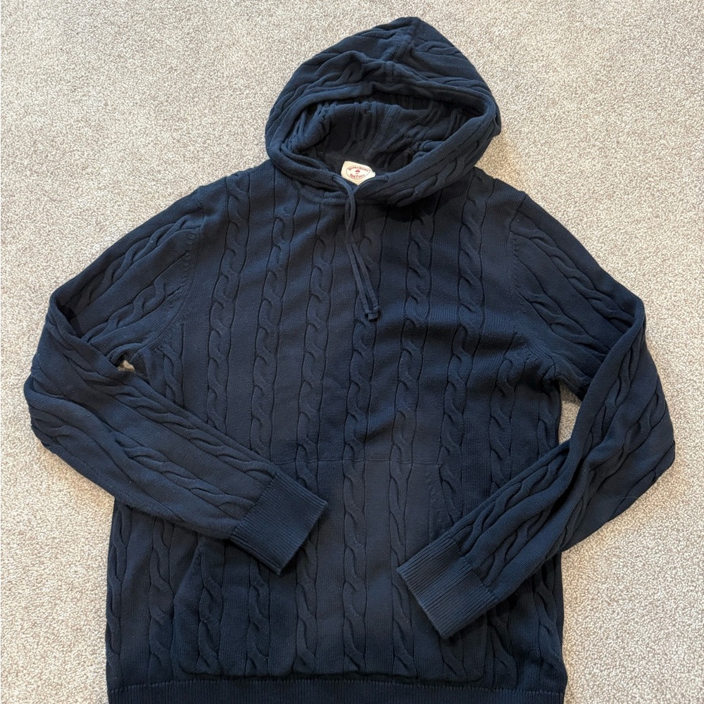 Brooks Brothers Dark Blue Cable Knit Hoodie